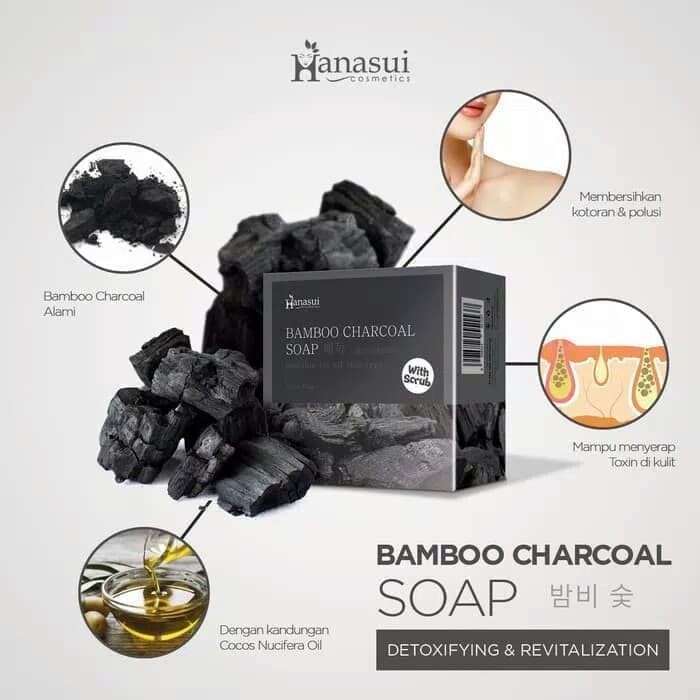 SABUN HANASUI BAMBOO CHARCOAL SCRUB SOAP BEST SELLER