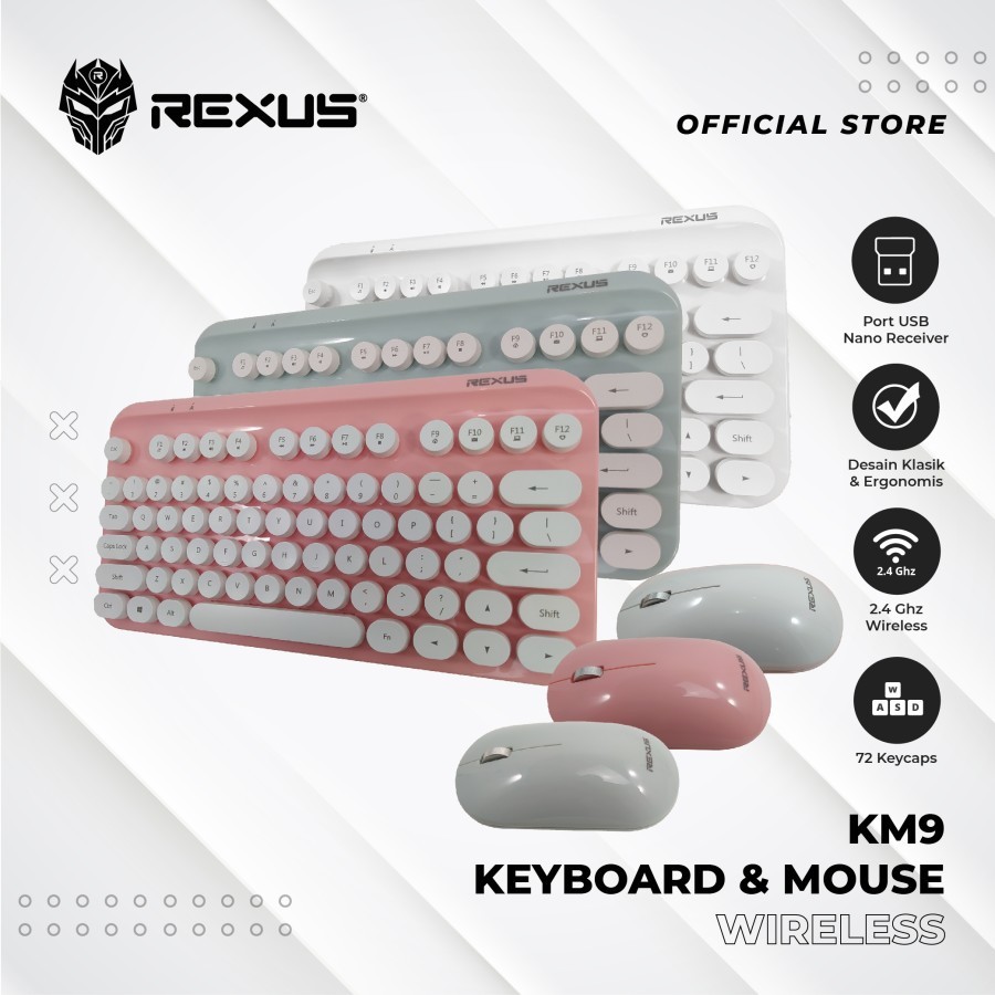 Rexus KM9 Combo Keyboard Mouse Wireless