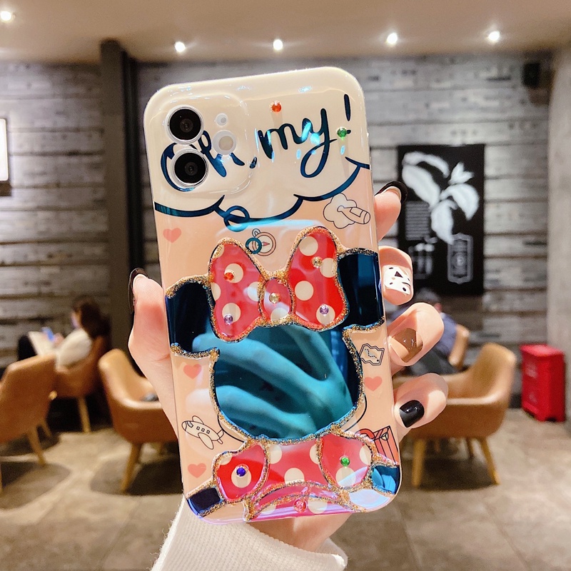 Cartoon wrist strap for case iphone 12 pro max 12mini 11pro max X/Xs max XR 7/8/se2020 7plus/8plus Minnie Desi all-inclusive anti-fall soft casing iphone