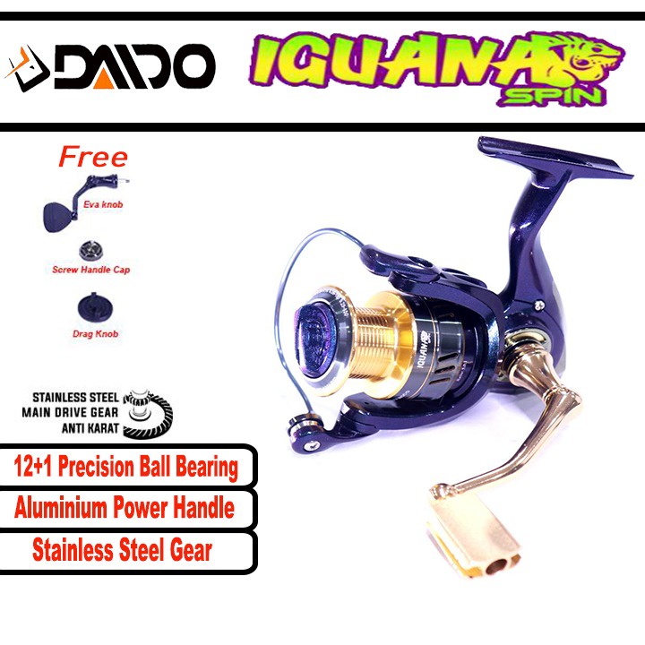 Reel Pancing Daido Iguana Spin 4000 &amp; 6000 (12+1Bearing) Banyak Bonus Murah - Engkus Fishing