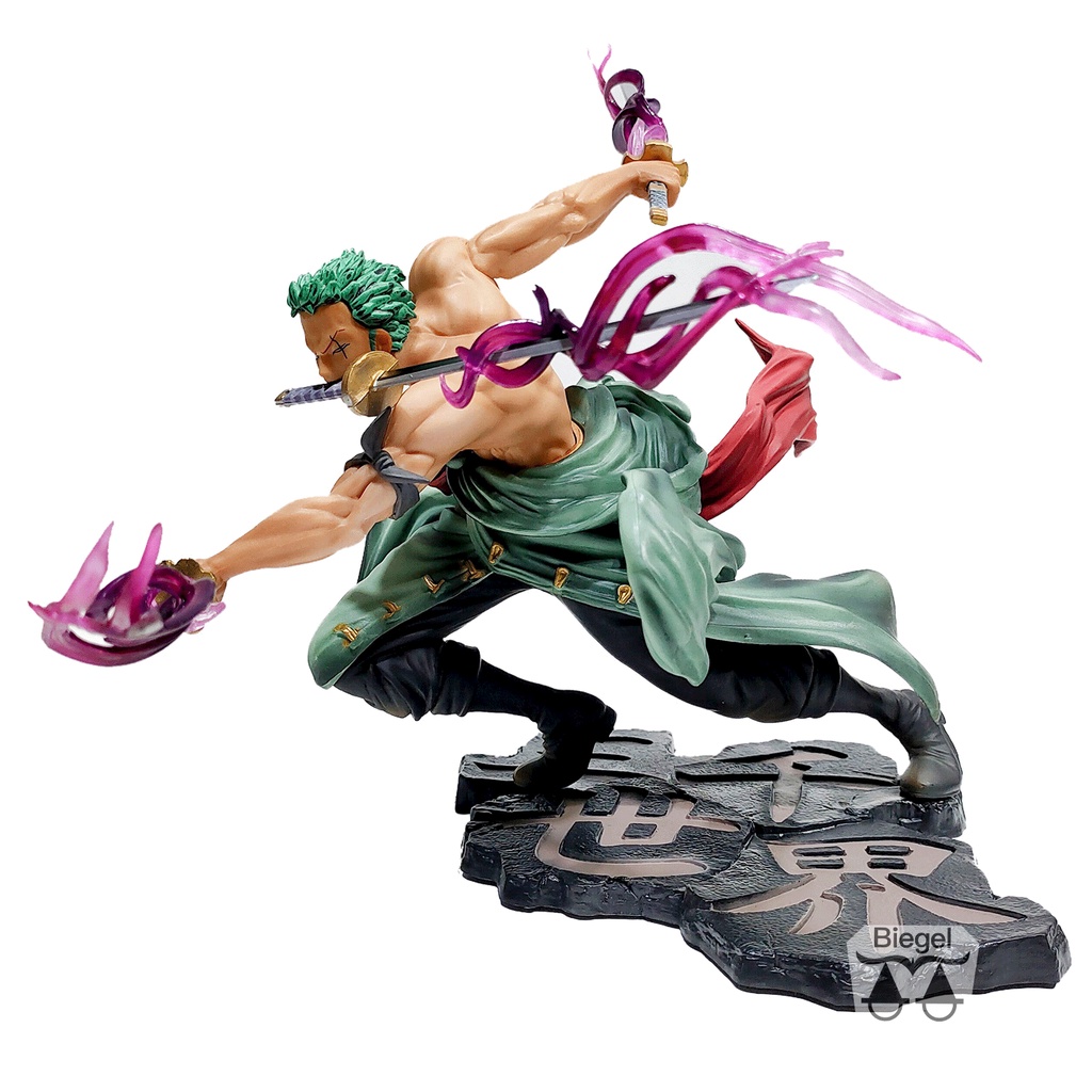 Tokoh Anime Model Anime Sauron Zoro One Piece Three Thousand World Genggam Tiga Pisau Aliran Kelompok Topi Jerami Animasi Luffy Model Dua Dimensi