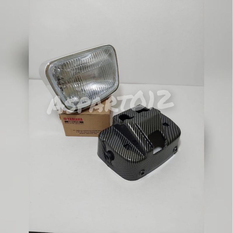 Reflektor Lampu Depan Assy Rx King rxking oval batok Carbon Celub