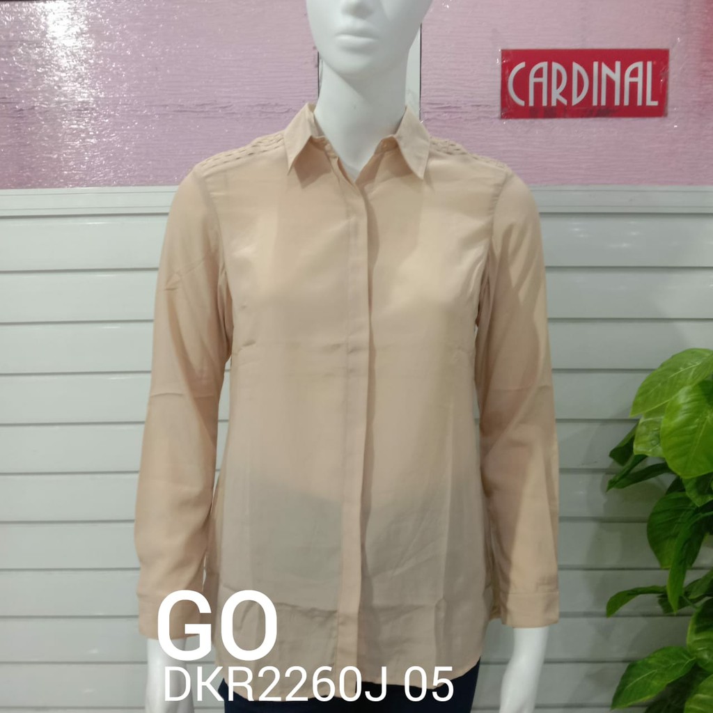 gof KJK CARDINAL GIRL KEMEJA Pakaian Wanita Atasan Hem Casual Santai Motif Kotak Original Lengan Panjang