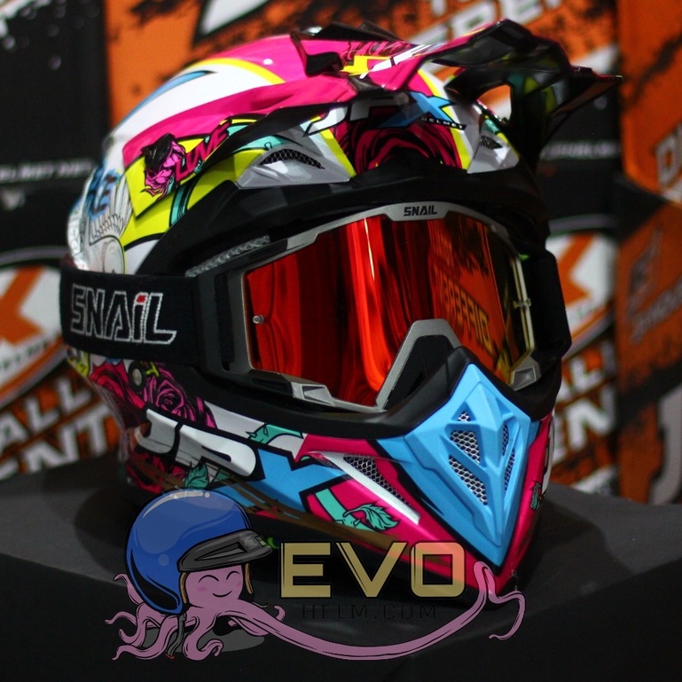 HELM JPX CROSS_FOX1 SERI X28 - PEARL WHITE + GOOGLE SNAIL (ONGKIR 2 KG) HELM JPX X28 MERPATI ROSE HELM CROSS UNGU PINK MAGENTA ORIGINAL HELM CROSS TRAIL JPX SUPERCROSS ADVENTURE HELEM JPK CROSS JPX HELM JPX TERBARU