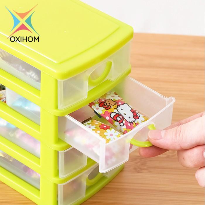 Oxihom Laci Plastik Susun Mini Kecil Drawer Storage Cabinet Best Seller