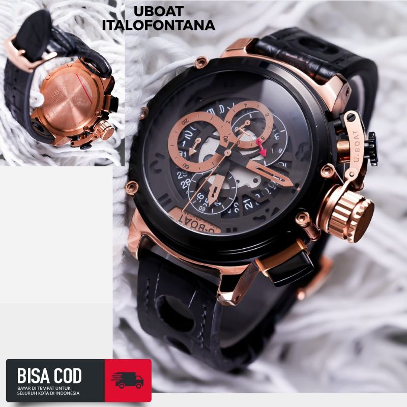 Jam Tangan Pria Merk Uboat Italofontana All Stainless Baterai