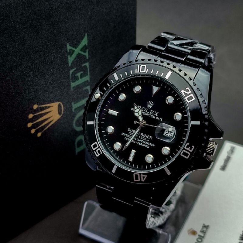 JAM TANGAN PRIA ANALOG ROLEX HITAM SUBMARINER GRADE A