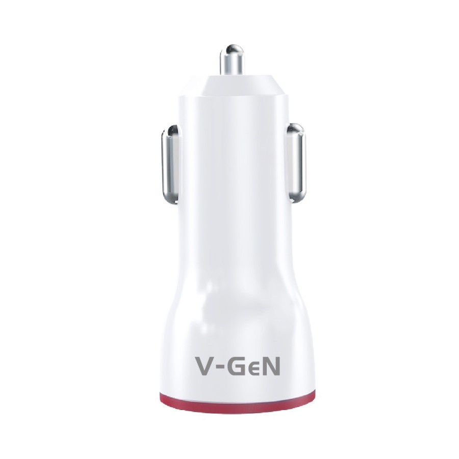 Car Charger V-GeN VCC2-25 Dual LED Port USB 2.4A Charger Mobil Original