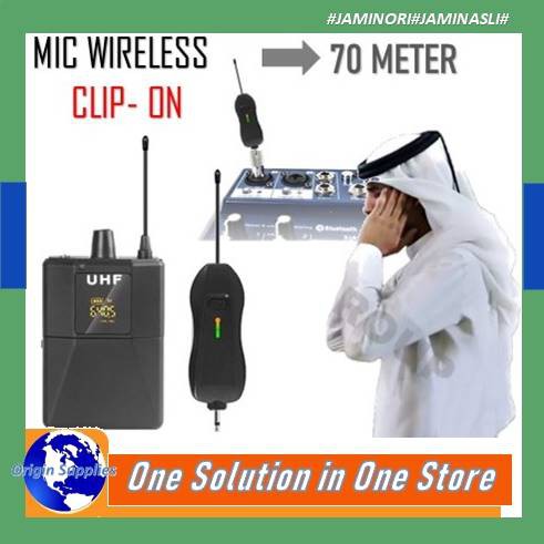 MIC CLIP ON WIRELESS CLIP ON IMAM MASJID JANGKAUAN 50 METER