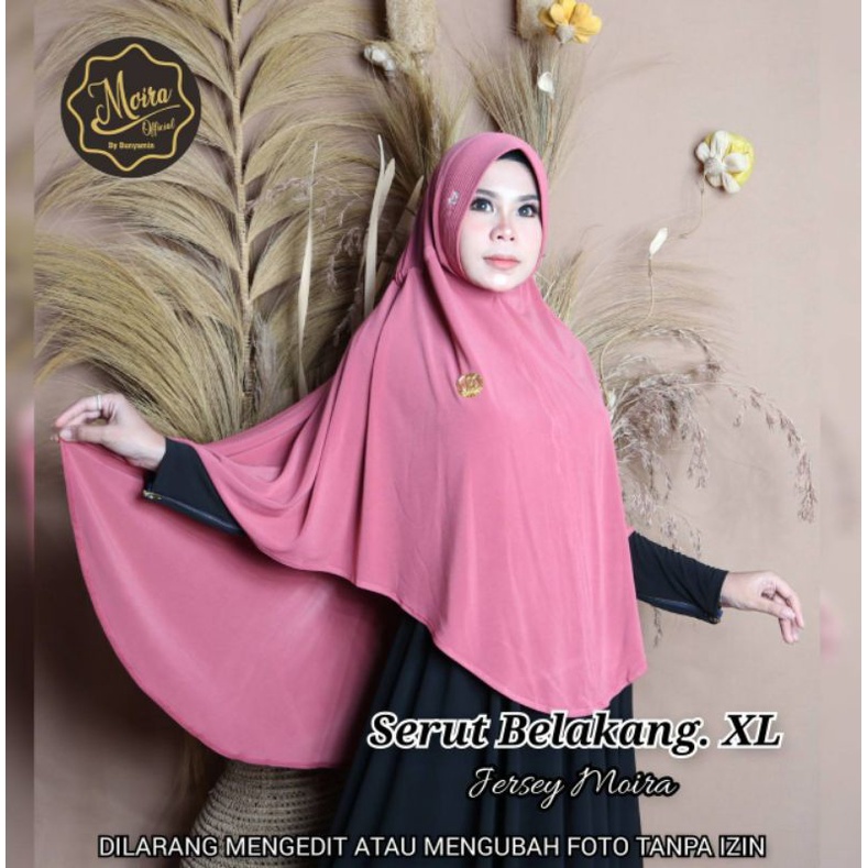 267 SERUTXLJILBAB MOIRA JERSEY PREMIUM MOIRA SERUT BELAKANG JUMBO SIZE XL/HIJAB MOIRA ORI BY BUNYAMI