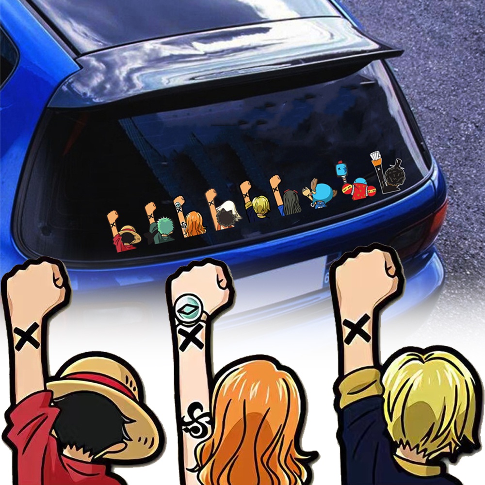 Stiker Reflektif Motif Kartun One Piece Luffy Roronoa Zoro Tony Tony Chopper Untuk Dekorasi Mobil / Motor