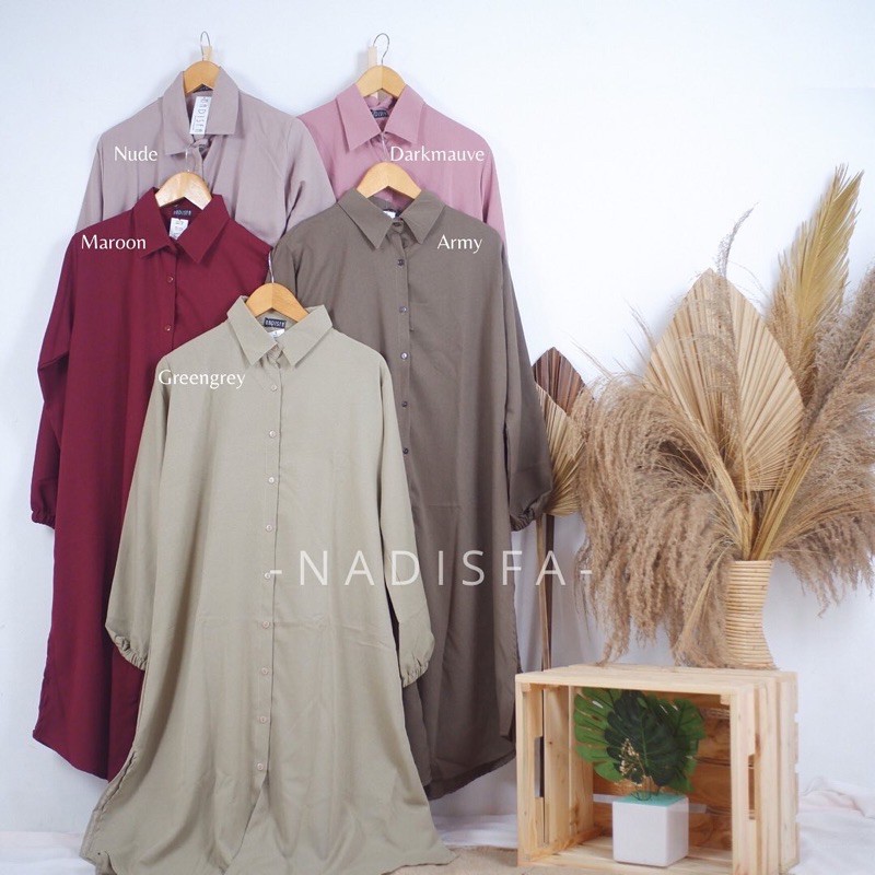 AGHNIA TUNIK POLOS PANJANG BUSUI FRIENDLY