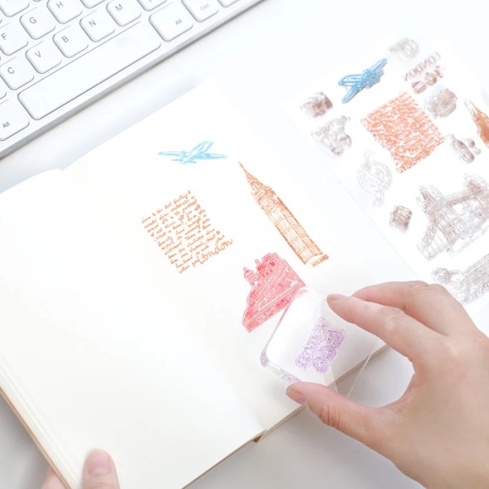 

MENYURAT-SURAT- ACRYLIC STAMP PAD, BANTALAN STEMPEL AKRILIK CLEAR SILICONE STAMP - POLOS LIMA CM