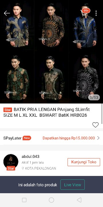 Kemeja Batik Lengan Panjang Size M L Xl Xxl Xxxl