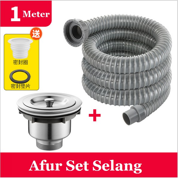 Afur Sink / Afur Bak Cuci Piring Stainless Paket avur set komplit