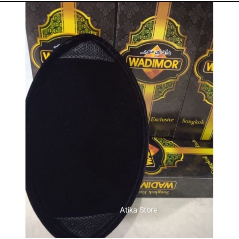 Wadimor Peci Hitam Polos AC/Wadimor Songkok Hitam Exclusive /Kopiah Kopeah Wadimor Polos AC /Standar Non AC Original Tinggi 9