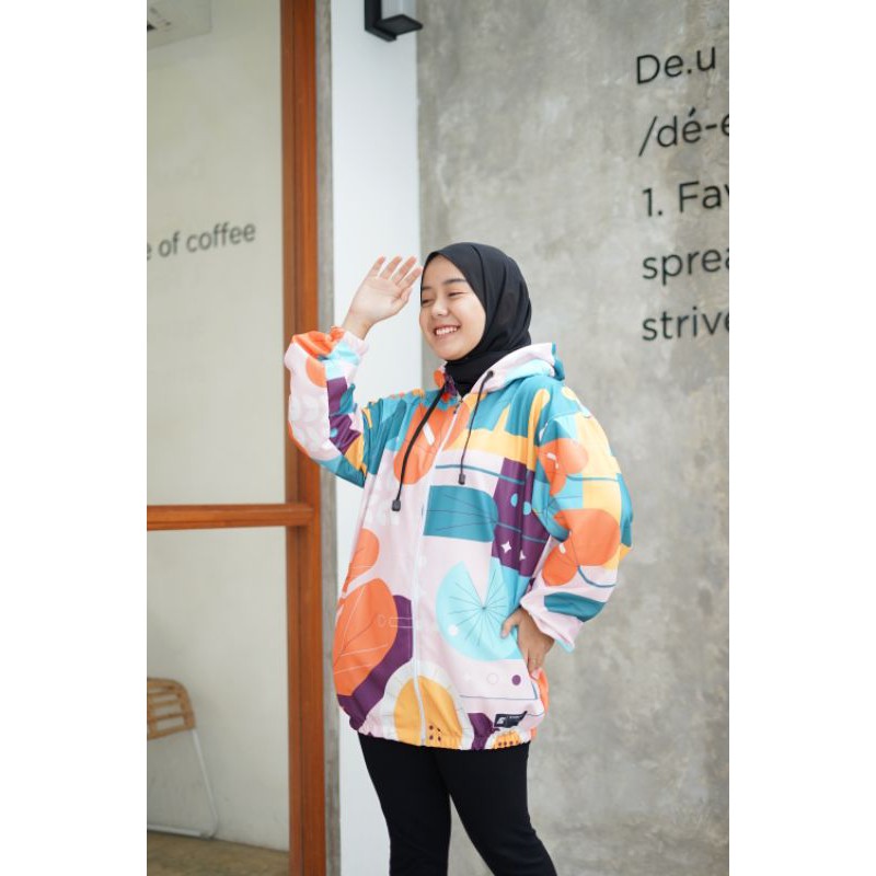 Jaket Sepeda Wanita Jaket Motif Printing/Jaket Goews-1