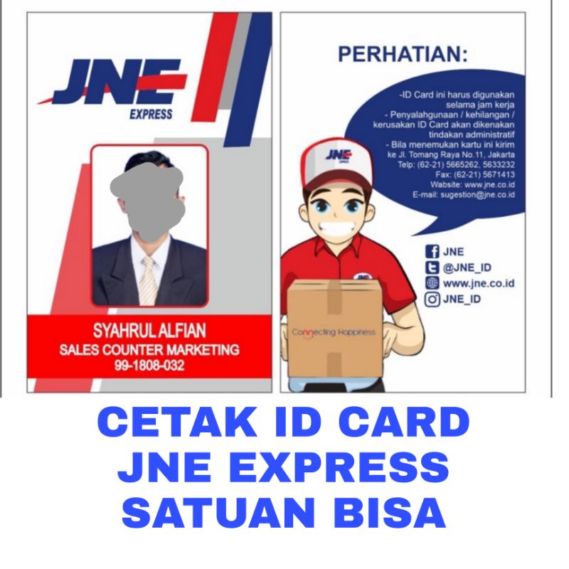 

Cetak kartuvidcard JNE express custom set tali holder kartu bisa