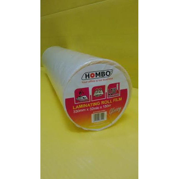 

Termurah Hombo Plastik Laminating Roll Glossy 330Mm X 32Mic X 150M Offic