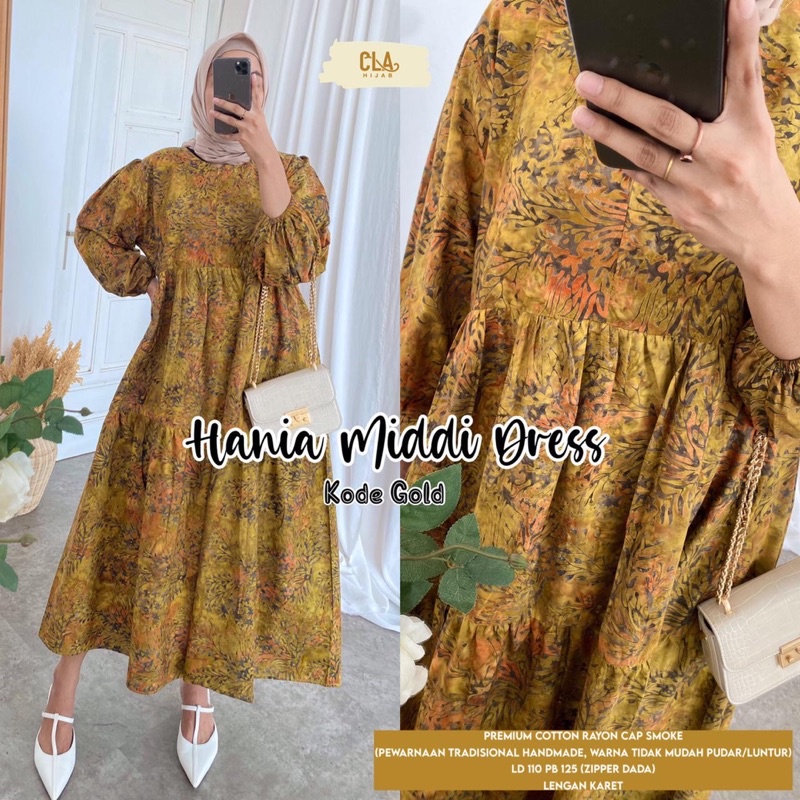 [BISA COD] HANIA MIDI DRESS ORI BY CLA