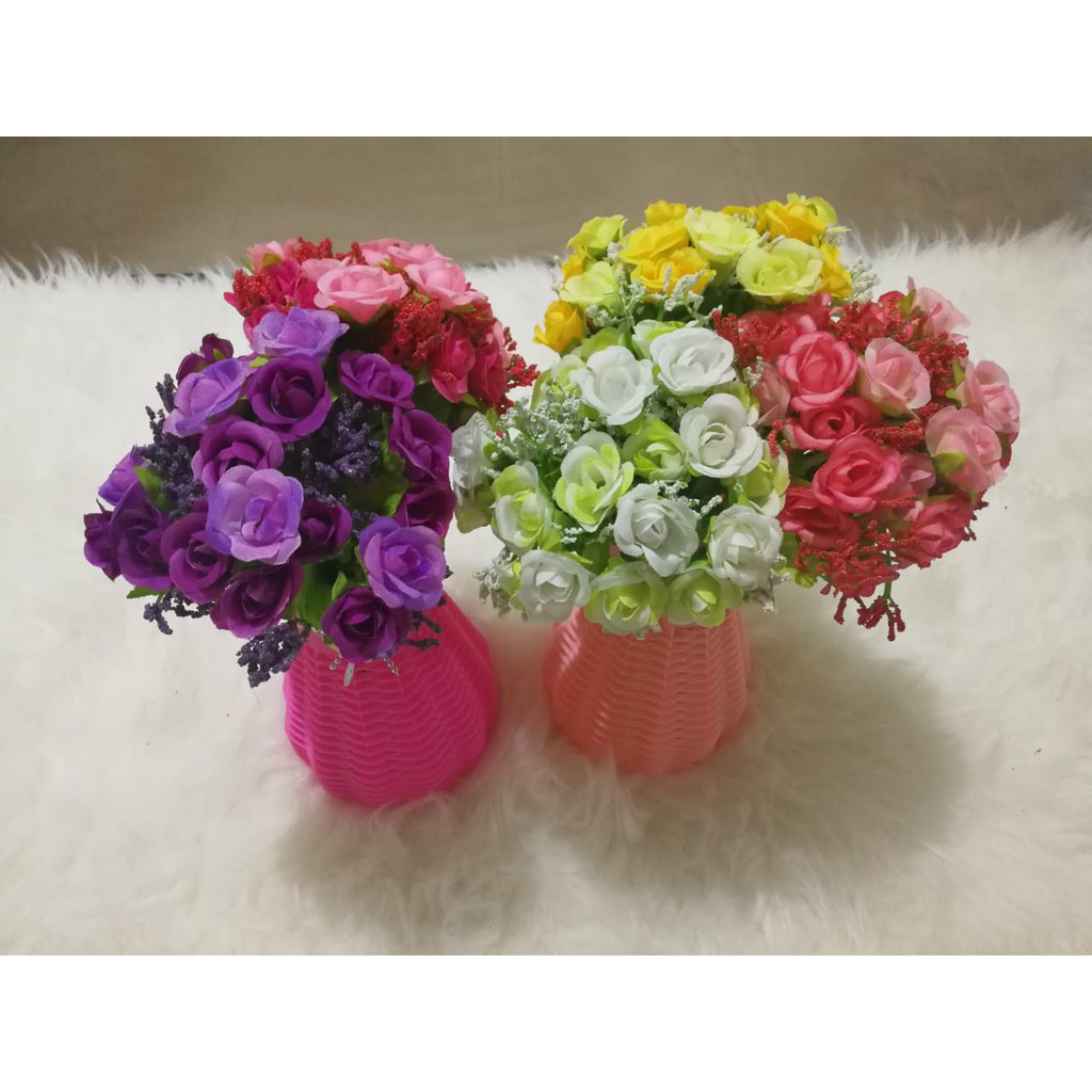 COD BUNGA ROSE  BUNGA TANGKAI PLASTIK BUNGA ARTIFISIAL BUNGA PAJANGAN IMITASI  BUNGA HIASAN BT9002-5