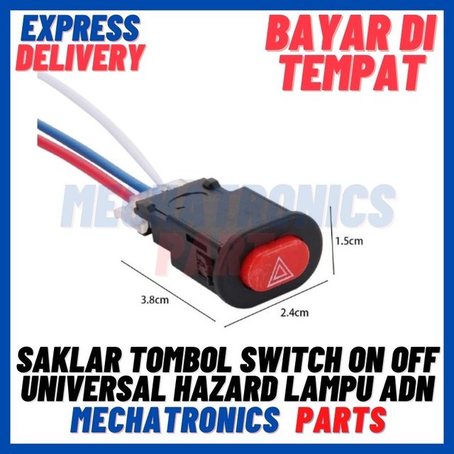 [SWI-9060] SAKLAR TOMBOL SWITCH ON OFF UNIVERSAL HAZARD LAMPU