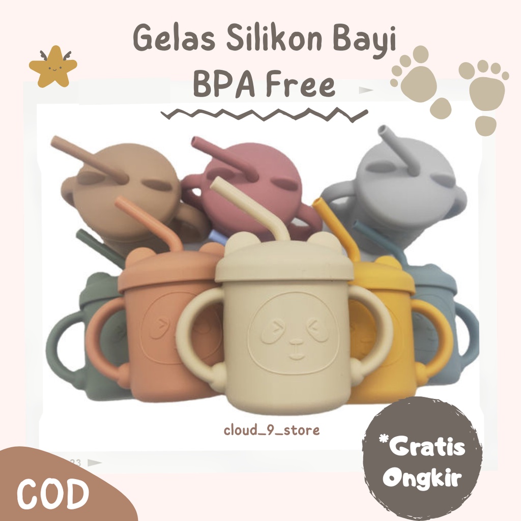 Gelas Silikon Bayi Gelas Silicon Bayi Bpa Free Baby Safe Training Cup Bayi Anti Tumpah Tempat Minum Bayi Gelas Minum Sedotan Anak Bayi Peralatan Mpasi Bayi Straw Cup Bayi Tempat Makan Bayi Mpasi Peralatan Makan Bayi Set Alat Makan Bayi