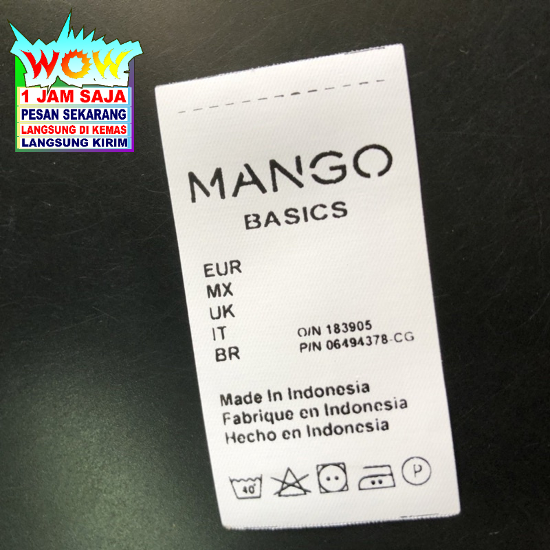 

MANGO WASHING TAG SUPER PREMIUM CO 1X DI KIRIM 600PCS