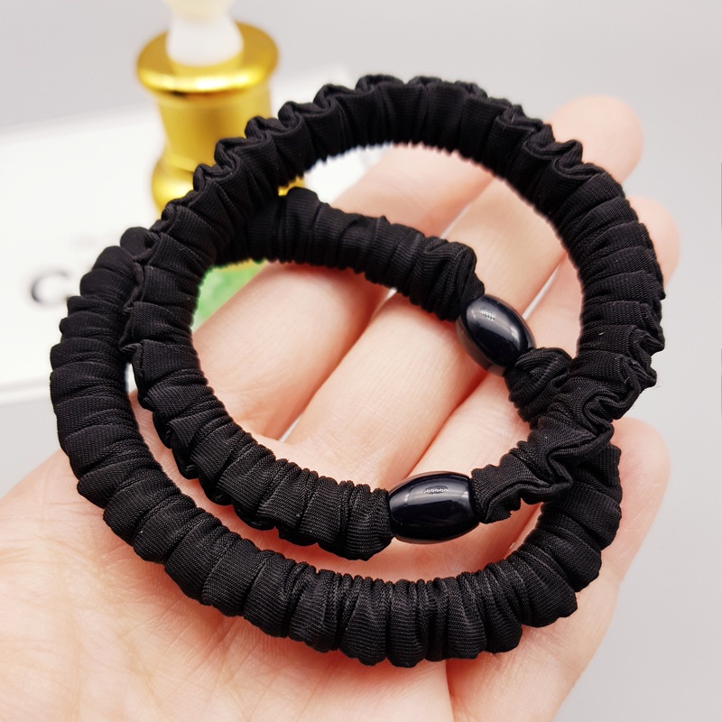 1 Pcs Ikat Rambut Wanita Polos Hitam Casual Simple Fashion Model Gelang