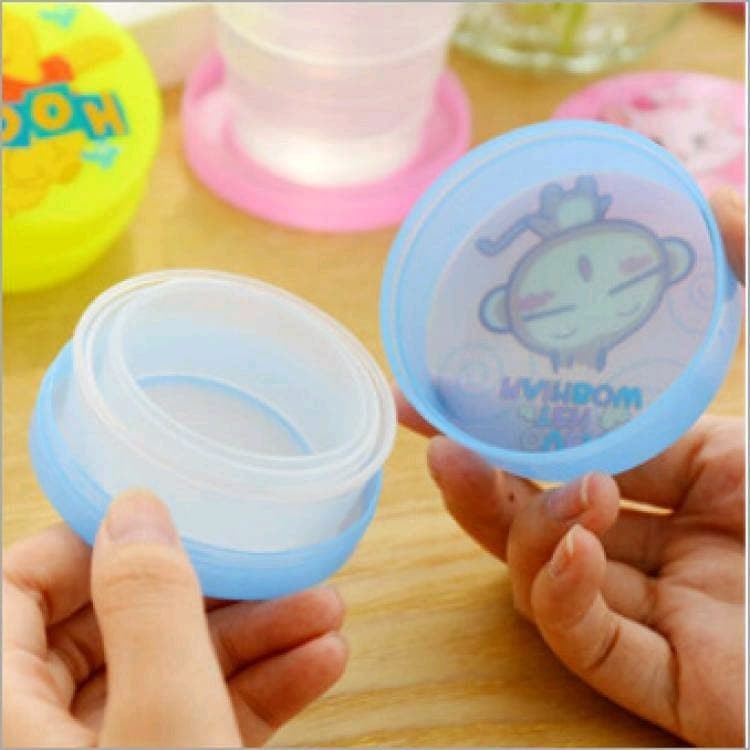 Gelas Lipat Portable Botol Travel Anak Kartun Karakter Travelling Cup Mug Bottle