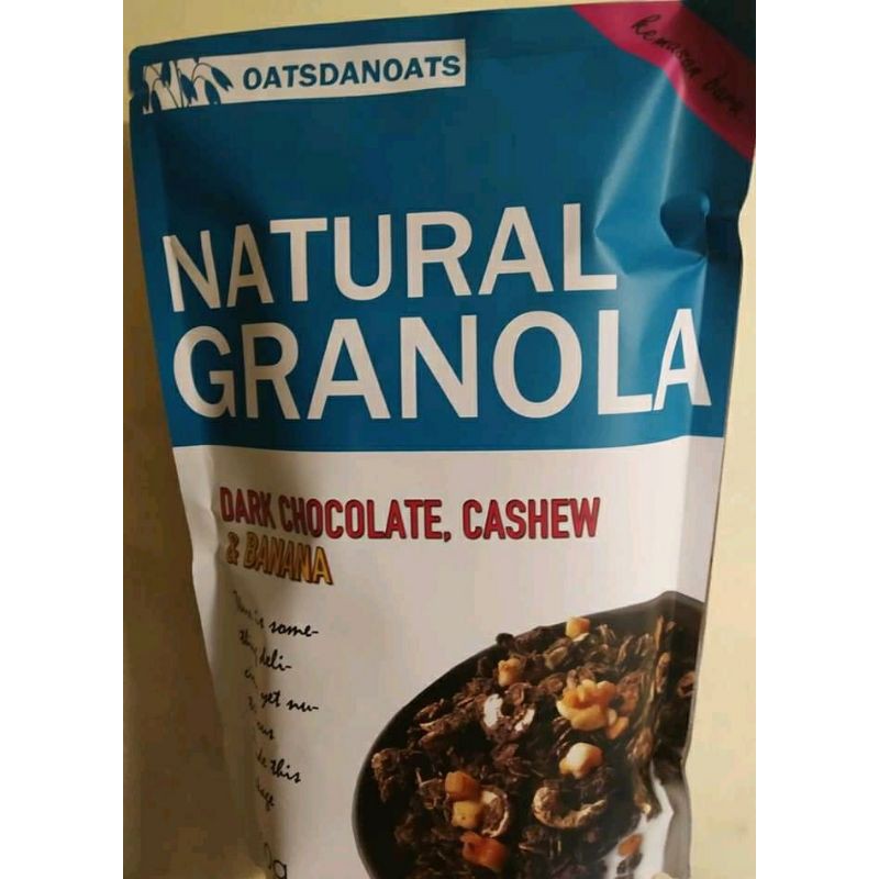 

NATURAL GRANOLA DARK CHOCOLATE CASHEW & BANANA 250Gr