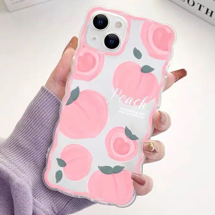 Soft Case TPU Transparan Desain Peach Untuk Iphone 13 Pro Max / 12 / 11 / XS / XR / X / 8 / 7 / 6 Plus Mini SE 2020