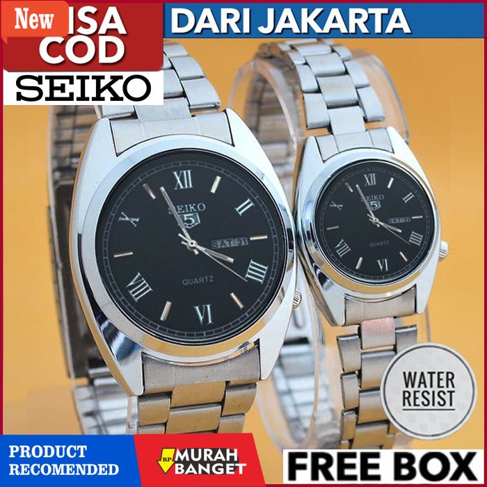 Jam tangan couple terbaik- SEIKO Jam Tangan Couple Watch Korea Fashion Stainless Steel Analog Quartz
