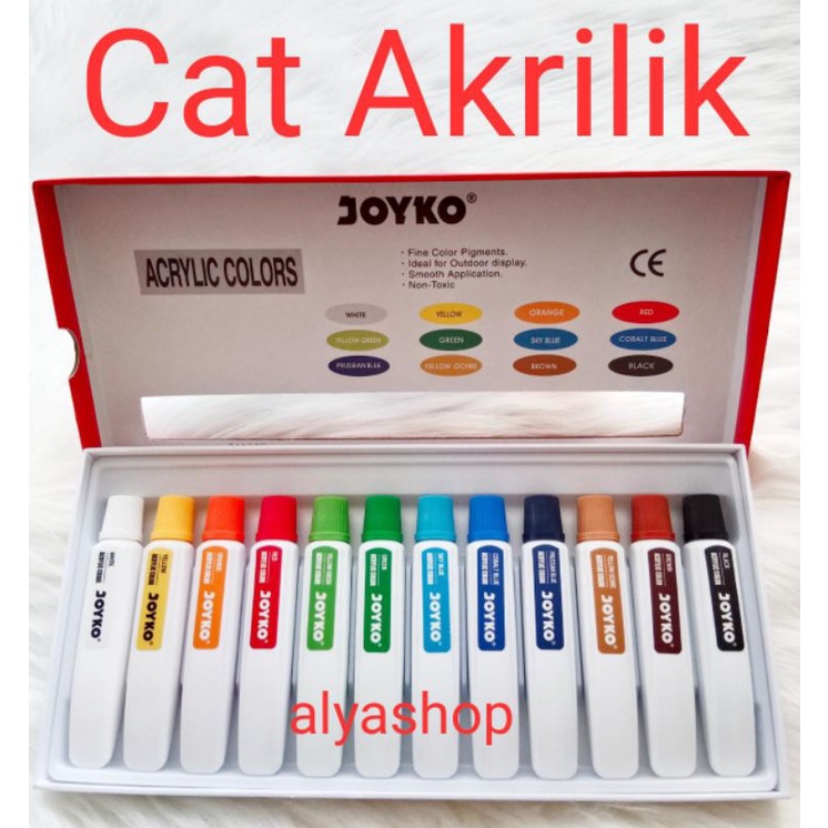 CAT AKRILIK 12 WARNA MERK JOYKO ACRYLIC