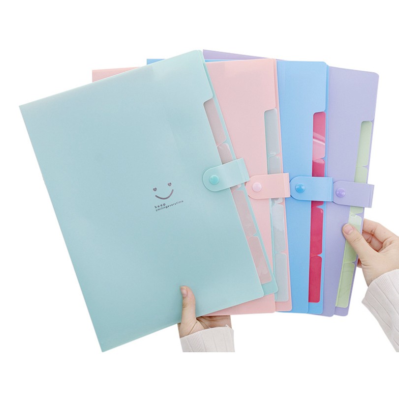 Map A4 Folder Organizer Lucu Imut Gambar SMILE POLOS PASTEL COLOR / Tempat Penyimpanan Dokumen A4