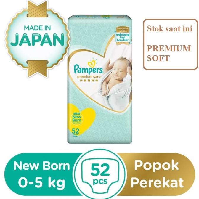 Pampers Popok Perekat Nb-52 Premium Soft - Newborn Bayi Baru Lahir