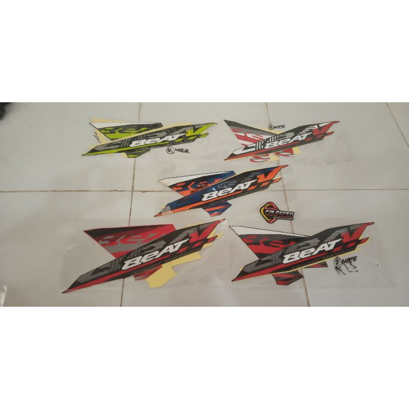 Stiker Striping Motor Honda Beat Fi New 2021 hitam merah hijau putih biru