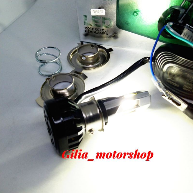 Lampu Depan Motor 6 LED &amp; 3 LED Mata RTD LED 6 sisi RTD Nyala Putih LED Depan Motor