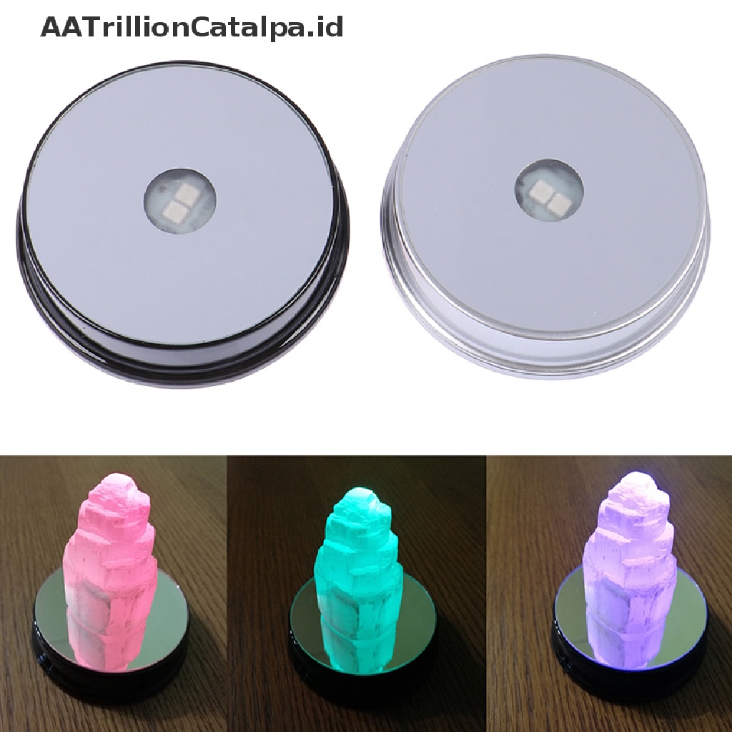 (AATrillionCatalpa) Lampu LED 7 Warna Bentuk Bulat Bahan Plastik Untuk Dekorasi Botol Kaca Kristal