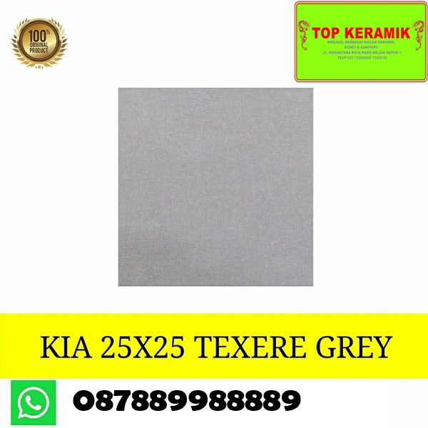 Keramik Lantai Kamar Mandi Kia 25x25 Texere Grey Kw 1
