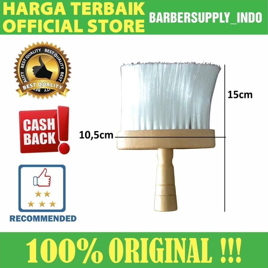 SIKAT / KUAS / BRUSH KAYU NYLON HALUS NECK RAMBUT BARBER SALON