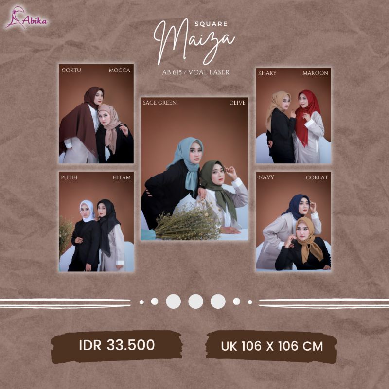maiza square / maiza square abika / square abika / jilbab segi empat