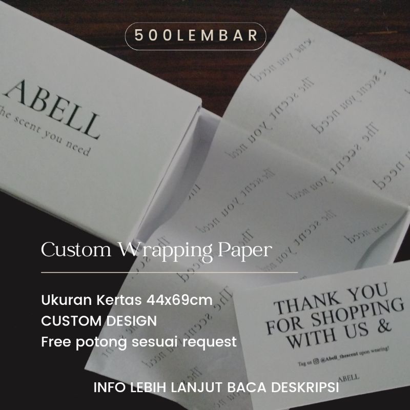 Custom Wrapping Paper kertas tissu doorslag