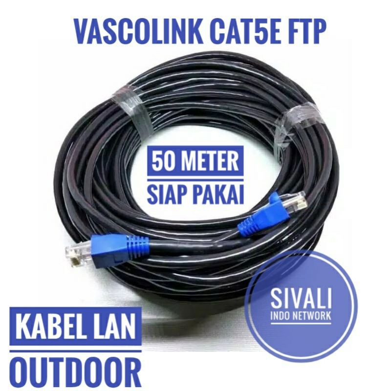 50 METER VASCOLINK KABEL LAN FTP CAT5E  SIAP PAKAI