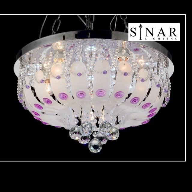 Lampu hias plafon kristal remote 98857/50
