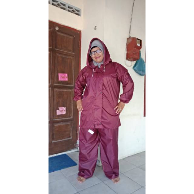 Jas hujan / mantel model jaket + celana