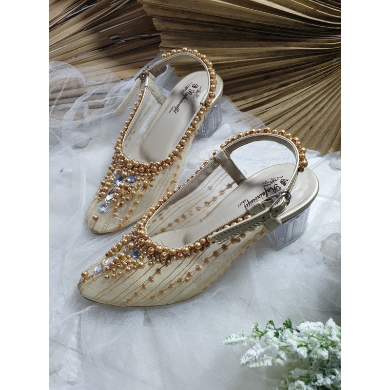 Clarissa gold motif payet 5cm kaca