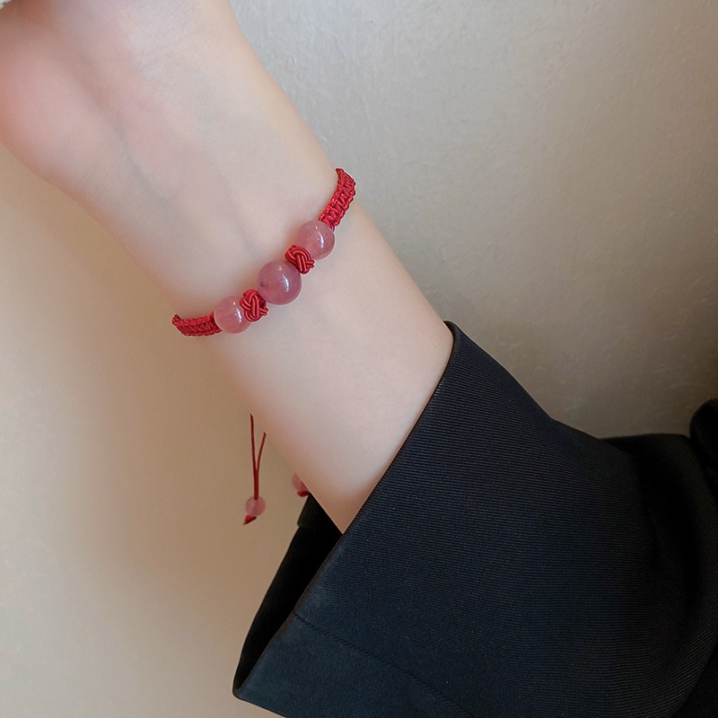 Gelang Tangan Manik-Manik Merah Gaya Harajuku Untuk Wanita