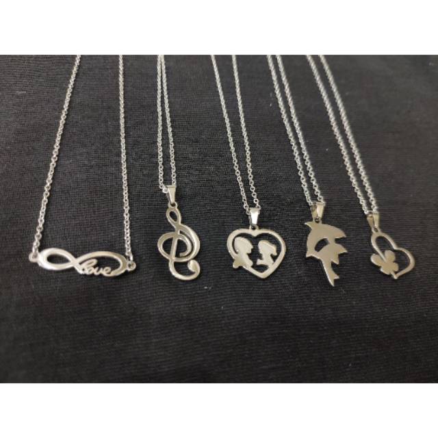 Kalung Titanium Wanita Stainless Steel Motif Random Awet selamanya mot