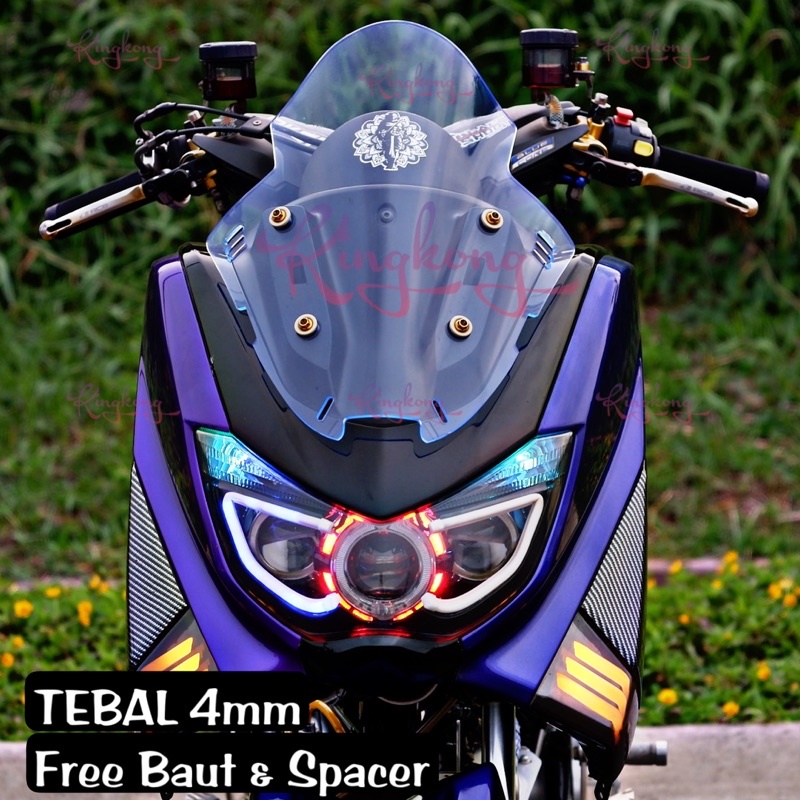 WINDSHIELD VISOR YAMAHA NMAX TDR SPORTY MINI CYBORGH JENONG. VISOR ALL NEW NMAX TDR CYBORGH TEBAL 4M